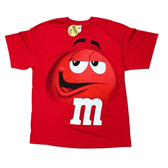 M & M's Peanut Big Red Chocolate Candy Face Character 2009 Tshirt Mens XL - Picture 1 of 7